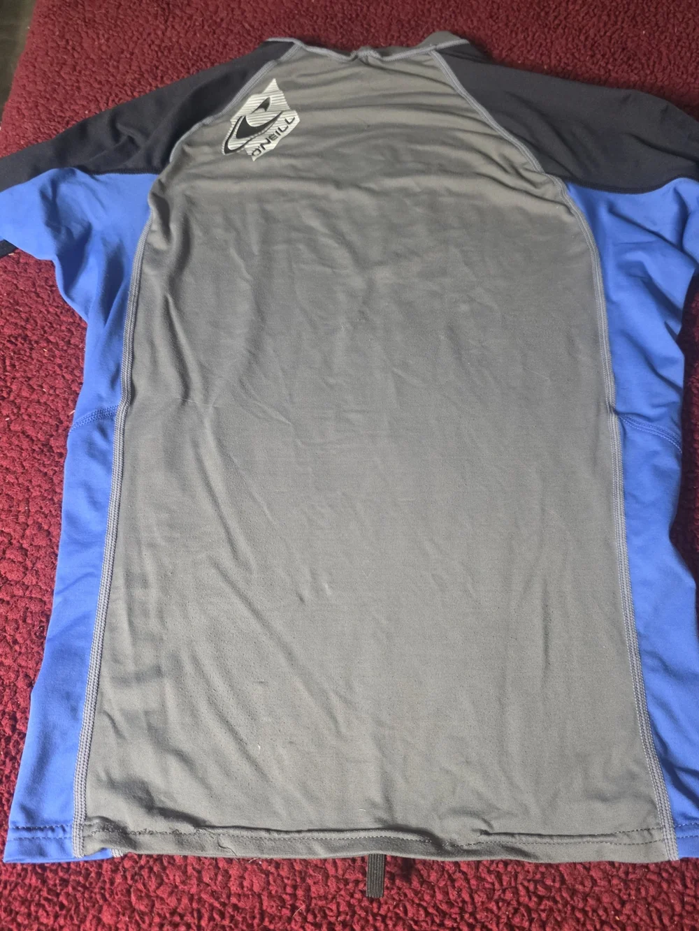 O'Neill Men's Gray and Blue Rash Guard Swim Shirt, XL
